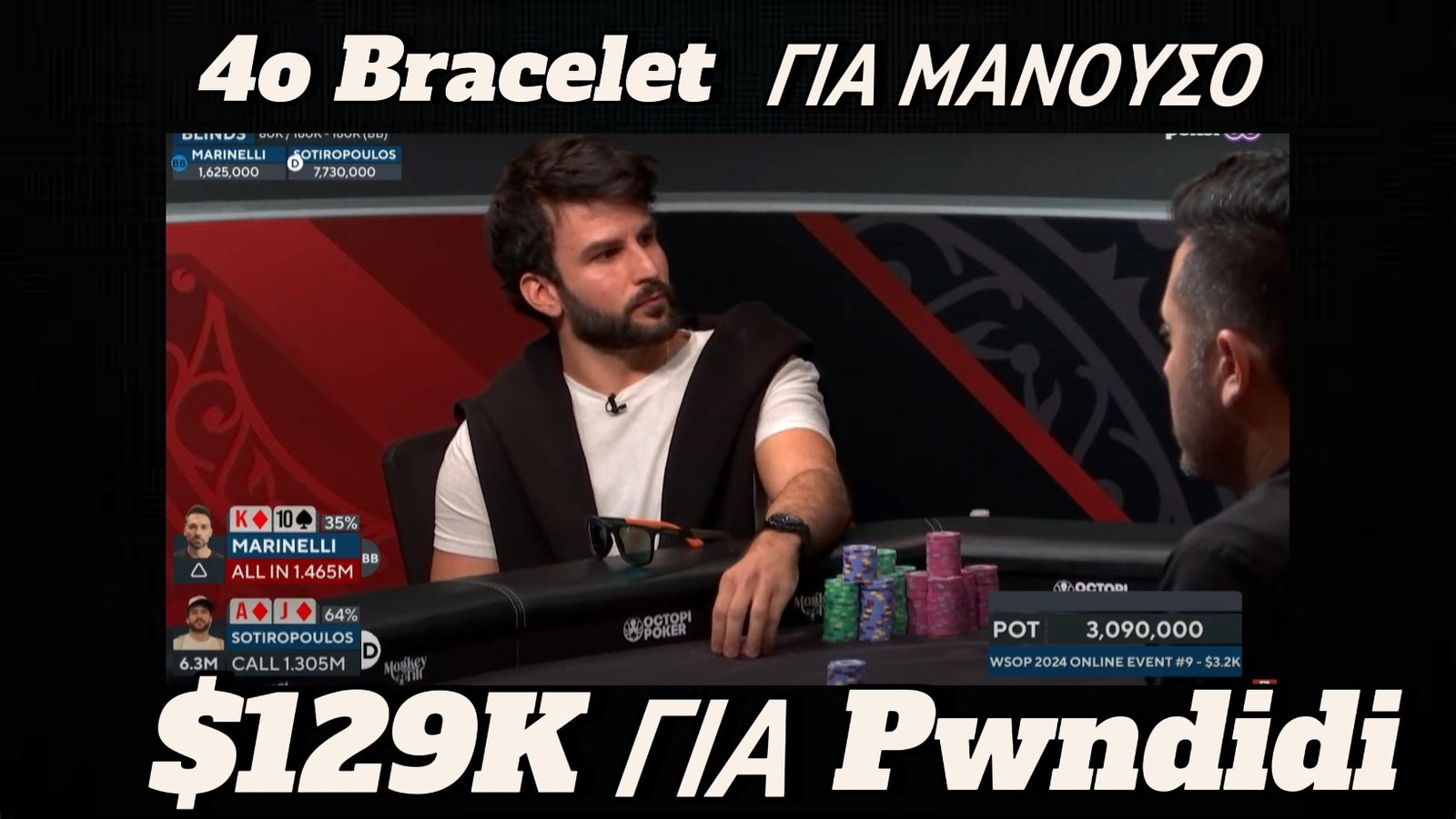 Χρυσό Bracelet ο Μανούσος – $129Κ ο Θεολόγης !!!!
