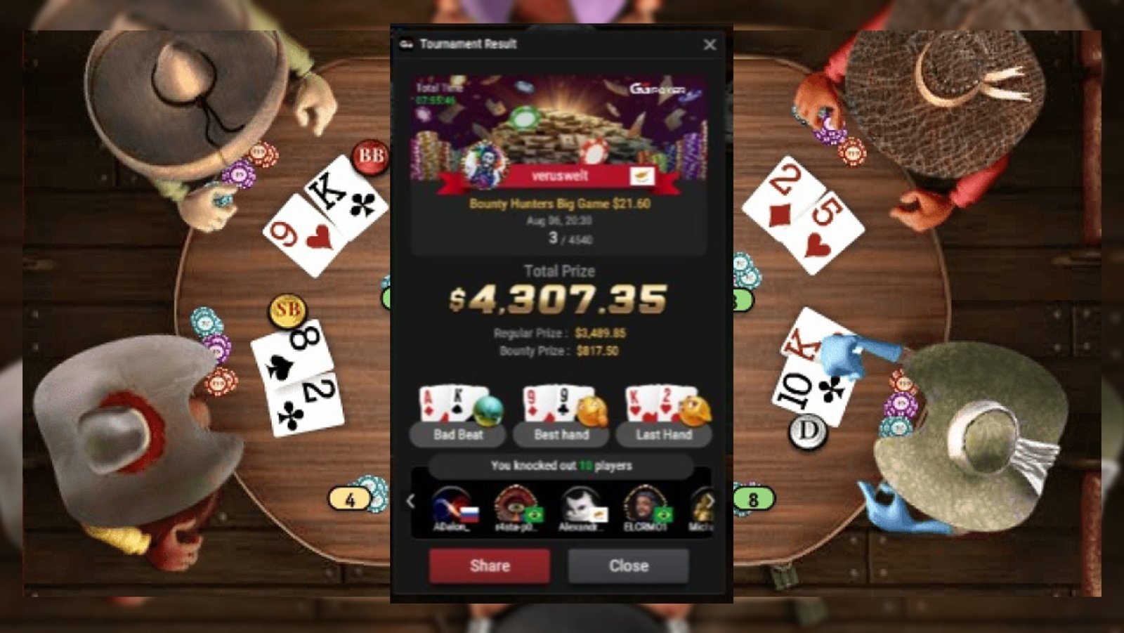 GGPoker: 3η θέση για τον Veruwelt στο Bounty Hunters Big Game