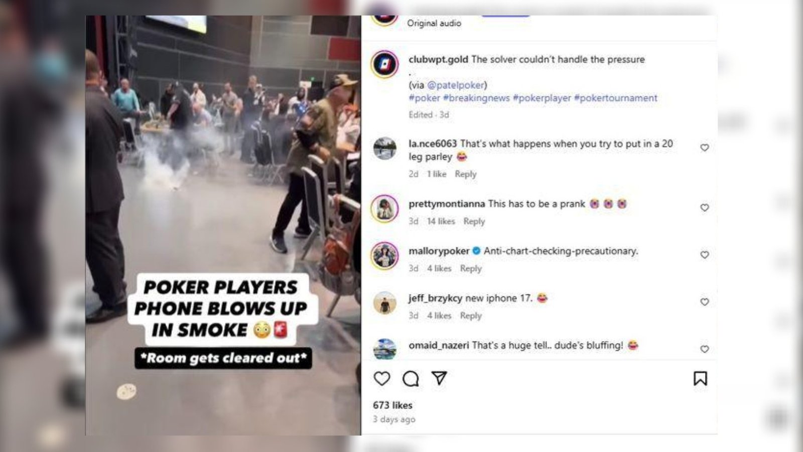 iPhone πήρε… φωτιά σε τραπέζι του WSOP Circuit