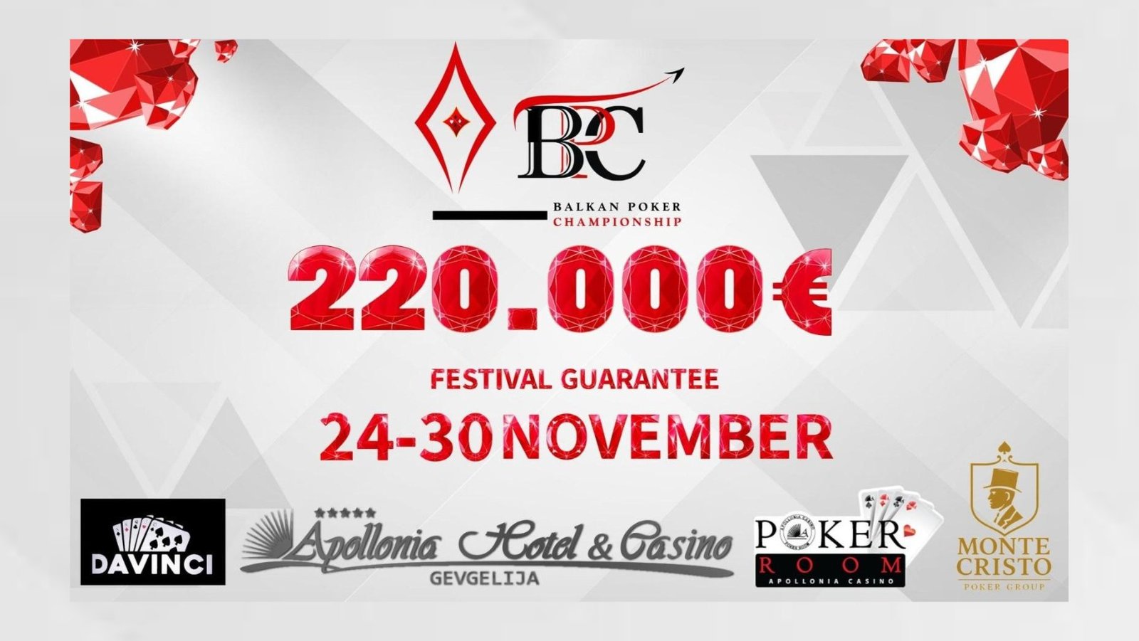 Όλα όσα πρέπει να ξέρεις για το Balkan Poker Championship #3 στο Apollonia (Αναλυτικό Πρόγραμμα, Promos, Δράσεις & Διαμονή)