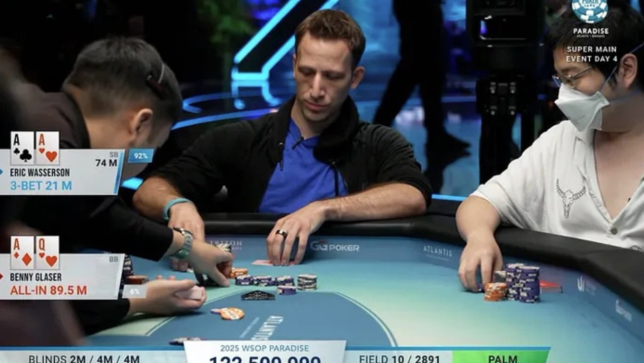 Slowroll με άσους προκαλεί συζήτηση στο bubble του τελικού τραπεζιού στο WSOP Super Main Event