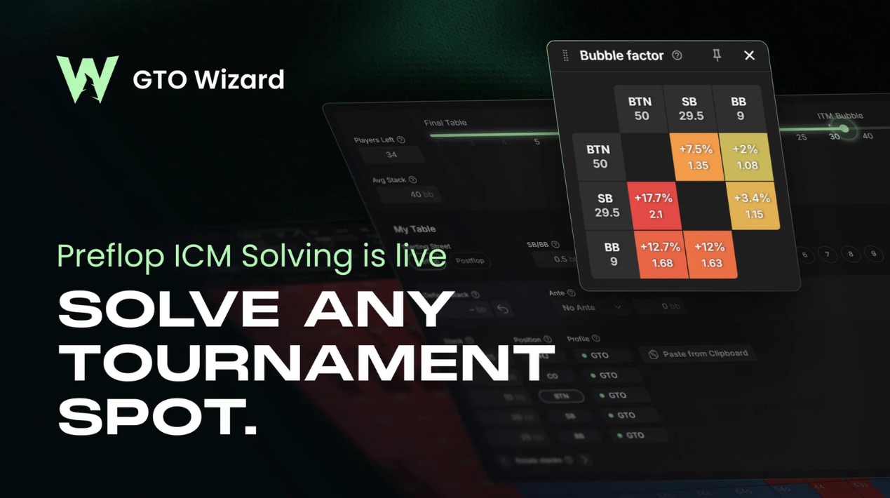 GTO Wizard: Το ICM preflop solving γίνεται υπόθεση δευτερολέπτων